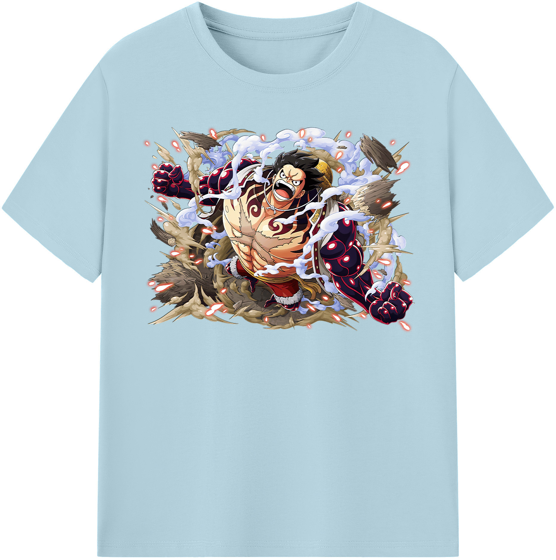 ワンピース モンキー・D・ルフィ ONE PIECE Monkey D. Luffy 綿100％半袖Tシャツ（フロントプリント）
